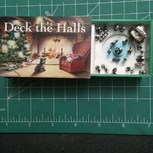 Vintage Miniature Deck The Halls Music Box ,matchbox Tiny Village Mr.christmas